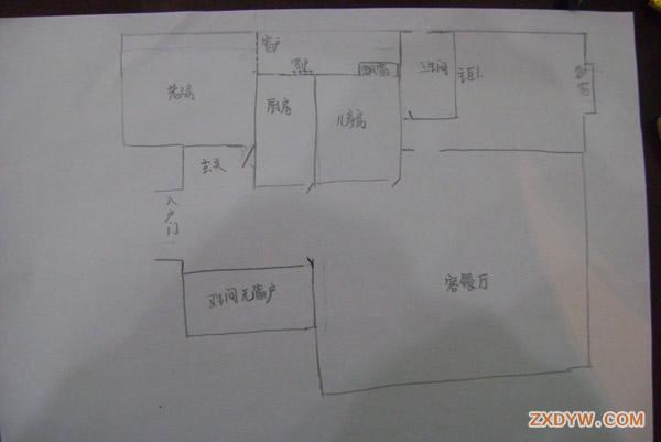 户型图,因为是二手毛坯房,没有户型图,我就自己画了,这可是我这近